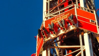 Big Shot, Nevada: This ride in Las Vegas was one of the world's highest amusement rides in terms of overall elevation above ground level. It was surpassed by the Sky Drop rise atop the Canton Tower in Guangzhou.  (Instagram/@simona_avogadro aboveaverage.joe)