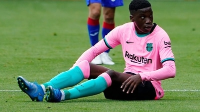 Barcelona condemns racist abuse against teenage player Ilaix Moriba. (REUTERS)