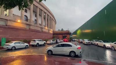 Rain lashes parts of Delhi-NCR, at Parliament in New Delhi on Tuesday. (ANI) Rain lashes parts of Delhi-NCR, at Parliament in New Delhi on Tuesday. (ANI)