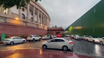 Tuesday morning visual of the parliament as Delhi recorded 100 mm rain in the last 24 hours. (ANI) Tuesday morning visual of the parliament as Delhi recorded 100 mm rain in the last 24 hours. (ANI)