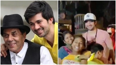 Dharmendra is proud of his grandson Karan Deol. Dharmendra is proud of his grandson Karan Deol.
