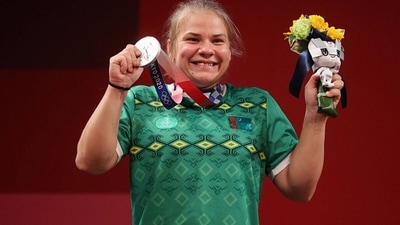 Bronze medalist Polina Guryeva of Turkmenistan poses with her medal. (Getty Images) Bronze medalist Polina Guryeva of Turkmenistan poses with her medal. (Getty Images)