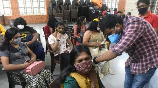 A transgender person receives a dose of Covid-19 vaccine in Kochi, Kerala. (File photo)