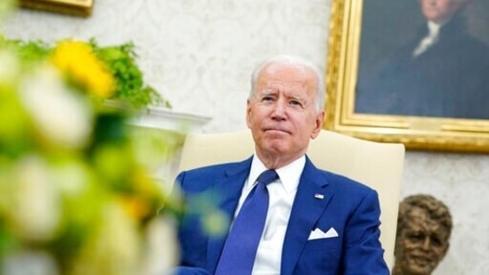 President Joe Biden listens during his meeting with Iraqi Prime Minister Mustafa al-Kadhimi in the Oval Office of the White House in Washington, Monday, July 26, 2021. (AP) President Joe Biden listens during his meeting with Iraqi Prime Minister Mustafa al-Kadhimi in the Oval Office of the White House in Washington, Monday, July 26, 2021. (AP)