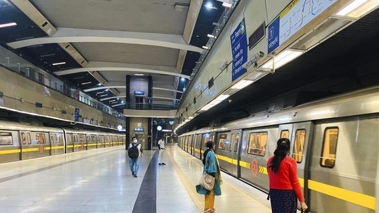According to DMRC officials, the primary reason to halt services on the line briefly was because the entry and exit points were waterlogged.(AP)