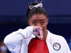 Tokyo 2020 Olympics: Simone Biles of the United States during the Women's Team Final.