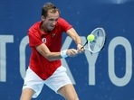 Russia's Daniil Medvedev returns the ball to Italy's Fabio Fognini during their Tokyo 2020 Olympic Games men's singles third round tennis match at the Ariake Tennis Park in Tokyo on July 28, 2021