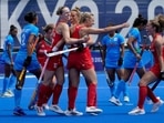 Tokyo: Britain's Hannah Martin (7) celebrates after scoring on India goalkeeper Savita (11) during a women's field hockey match at the 2020 Summer Olympics, Wednesday, July 28, 2021, in Tokyo, Japan.