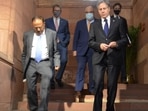National Security Advisor (NSA) Ajit Doval with US Secretary of State Antony Blinken on Wednesday. National Security Advisor (NSA) Ajit Doval with US Secretary of State Antony Blinken on Wednesday.