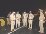 Uttar Pradesh: Barabanki police at the accident site after a speeding truck collided with a bus over the Lucknow-Ayodhya national highway.(Photo via @adgzonelucknow on Twitter) Uttar Pradesh: Barabanki police at the accident site after a speeding truck collided with a bus over the Lucknow-Ayodhya national highway.(Photo via @adgzonelucknow on Twitter)