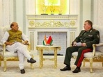 Defence Minister Rajnath Singh meeting the Defence Minister of Belarus, Lieutenant General Viktor Khrenin on the sidelines of SCO Defence Ministers.