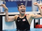 Yui Ohashi of Team Japan celebrates after winning the gold medal in the Women's 400m Individual Medley Final. (Getty Images) Yui Ohashi of Team Japan celebrates after winning the gold medal in the Women's 400m Individual Medley Final. (Getty Images)