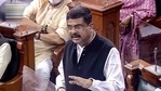 Dharmendra Pradhan insisted that the temple, which is locally revered amongst the masses as a temple of Lord Shiva, is estimated to be around 1,300-1,400 years old (LSTV/PTI Photo) (PTI) Dharmendra Pradhan insisted that the temple, which is locally revered amongst the masses as a temple of Lord Shiva, is estimated to be around 1,300-1,400 years old (LSTV/PTI Photo) (PTI)