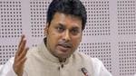 Agartala: Tripura Chief Minister Biplab Kumar Deb speaks with the media, as Deputy Chief Minister Jishnu Dev Barman looks on, in Agartala on Wednesday. PTI Photo (PTI3_21_2018_000122B) (PTI) Agartala: Tripura Chief Minister Biplab Kumar Deb speaks with the media, as Deputy Chief Minister Jishnu Dev Barman looks on, in Agartala on Wednesday. PTI Photo (PTI3_21_2018_000122B) (PTI)