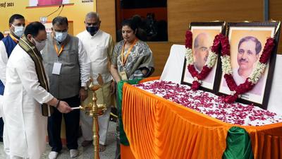 Before his meeting with party MPs from Uttar Pradesh, BJP chief JP Nadda launching the National Health Volunteer Programme at BJP headquarters in New Delhi on Wednesday. (ANI Photo) Before his meeting with party MPs from Uttar Pradesh, BJP chief JP Nadda launching the National Health Volunteer Programme at BJP headquarters in New Delhi on Wednesday. (ANI Photo)