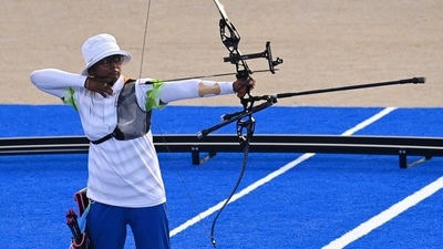 Tokyo 2020 Olympics - Archery - Women's Individual - 1/32 Finals - Yumenoshima Archery Field, Tokyo, Japan - July 28, 2021. Deepika Kumari of India in action REUTERS/Clodagh Kilcoyne (REUTERS)