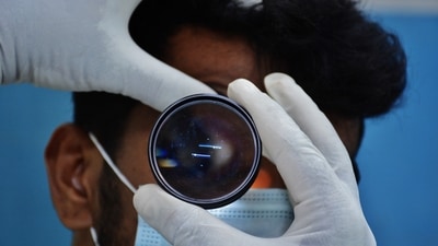 The study says changes in the cornea were more evident in patients with neurological symptoms like loss of taste or smell, dizziness, brain fog, neuropathic pain, numbness etc. (Praful Gangurde/HT Photo)