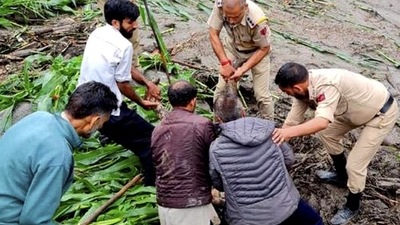 At least seven people were killed and 17 others were injured, five of them critically while 26 remained missing after flash floods hit Honjar village in Jammu & Kashmir’s Kishtwar district following a cloud burst early Wednesday. (PTI) At least seven people were killed and 17 others were injured, five of them critically while 26 remained missing after flash floods hit Honjar village in Jammu & Kashmir’s Kishtwar district following a cloud burst early Wednesday. (PTI)