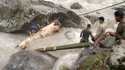 A cloudburst hit Honjar village in the Dacchan area of Kishtwar district around 4am on Wednesday killing at least seven people and injuring 17 so far. (Courtesy- Indian Army) A cloudburst hit Honjar village in the Dacchan area of Kishtwar district around 4am on Wednesday killing at least seven people and injuring 17 so far. (Courtesy- Indian Army)