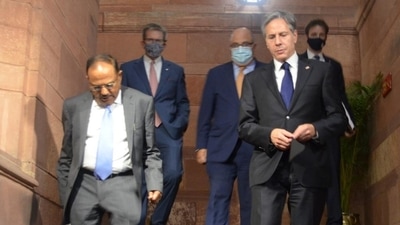 National Security Advisor (NSA) Ajit Doval with US Secretary of State Antony Blinken on Wednesday. National Security Advisor (NSA) Ajit Doval with US Secretary of State Antony Blinken on Wednesday.