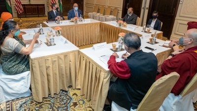 US secretary of state Antony Blinken shared images of his first meeting in India on Twitter. (Credit: @SecBlinken) US secretary of state Antony Blinken shared images of his first meeting in India on Twitter. (Credit: @SecBlinken)