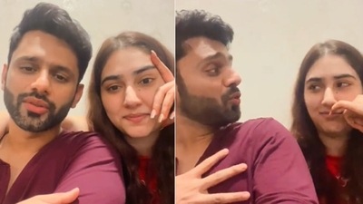 Fans ask Disha Parmar and Rahul Vaidya about actor's missing sindoor. Fans ask Disha Parmar and Rahul Vaidya about actor's missing sindoor.
