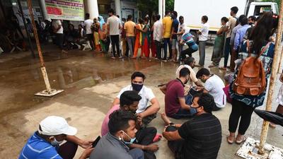 People await their turn to take the first shot of Sputnik V vaccine at the Sector 31 polyclinic. (Vipin Kumar/HT PHOTO) People await their turn to take the first shot of Sputnik V vaccine at the Sector 31 polyclinic. (Vipin Kumar/HT PHOTO)