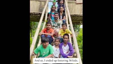 The image shows Jai Sharma with the kids. (Instagram/@humansofbombay) The image shows Jai Sharma with the kids. (Instagram/@humansofbombay)