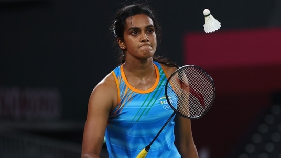 Tokyo 2020 Olympics - Badminton - Women's Singles - Group Stage - MFS - Musashino Forest Sport Plaza, Tokyo, Japan – July 28, 2021. P.V. Sindhu of India reacts during the match against Cheung Ngan Yi of Hong Kong. REUTERS/Leonhard Foeger(REUTERS)