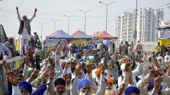 Farmers, mainly from Punjab, Haryana and Uttar Pradesh, have been protesting at Delhi border points -- Ghazipur, Singhu and Tikri -- since November last year. (Sakib Ali/HT file photo)