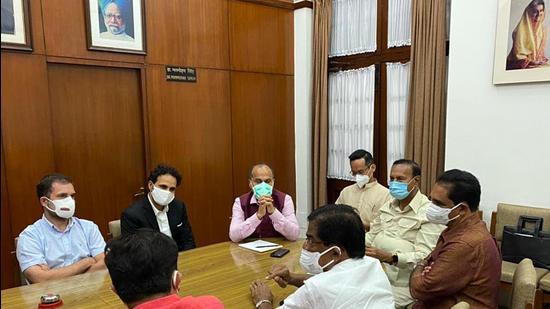 A meeting of the Opposition leaders in New Delhi on Tuesday, July 27. (ANI)