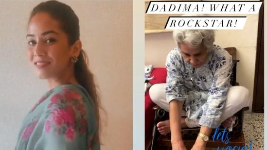 Mira Rajput shares pic of her grandmother performing yoga. Mira Rajput shares pic of her grandmother performing yoga.