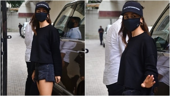 Alia also chose a cool slogan baseball cap with her look. The words written on her cap reads, "High as your expectations." According to a recent post on Alia's Instagram, the cap belongs to her boyfriend Ranbir Kapoor and she wore it because she was missing him. (Varinder Chawla )