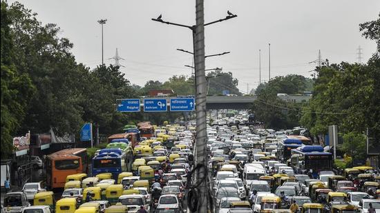 Heavy traffic jam near ITO following rains in New Delhi on Tuesday, July 27. (PTI) Heavy traffic jam near ITO following rains in New Delhi on Tuesday, July 27. (PTI)