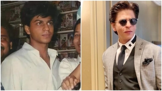 Shah Rukh Khan during his school days (L), He recently competed 29 years in Bollywood.