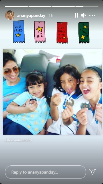 Ananya too shared the post taking to her Instagram Stories by adding a few stickers.