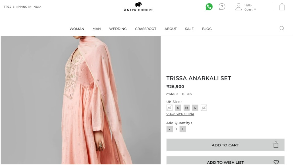 Trissa Anarkali Set(anitadongre.com)