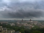 A view of the Parliament and surrounding areas during overcast weather in New Delhi on July 28. After weeks of waiting for a delayed monsoon, Delhi has already broken the record for its wettest July since 2003, recording 381mm rainfall till July 27.