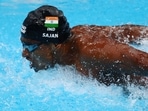 Tokyo 2020 Olympics: Sajan Prakash of India in action.