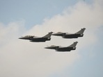 Induction ceremony of the second squadron of Rafale fighter aircraft at the Hasimara airbase in Alipurduar on Wednesday. (ANI Photo) Induction ceremony of the second squadron of Rafale fighter aircraft at the Hasimara airbase in Alipurduar on Wednesday. (ANI Photo)