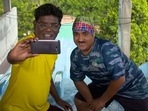 Jethalal photobombs Iyer's selfie. Jethalal photobombs Iyer's selfie.
