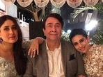 Randhir Kapoor poses with daughters Karisma Kapoor and Kareena Kapoor Khan. Randhir Kapoor poses with daughters Karisma Kapoor and Kareena Kapoor Khan.