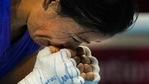 India's Mary Kom reacts after losing her bout to Ingrit Valencia of Columbia in women's Fly (48-51kg) boxing Round of 16, at the Summer Olympics 2020 in Tokyo, Thursday, July 29, 2021. Kom lost the match via split decision. (PTI) India's Mary Kom reacts after losing her bout to Ingrit Valencia of Columbia in women's Fly (48-51kg) boxing Round of 16, at the Summer Olympics 2020 in Tokyo, Thursday, July 29, 2021. Kom lost the match via split decision. (PTI)