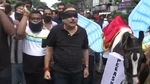 Trinamool Congress leader Madan Mitra walked in the procession blindfolded. (ANI Photo) Trinamool Congress leader Madan Mitra walked in the procession blindfolded. (ANI Photo)