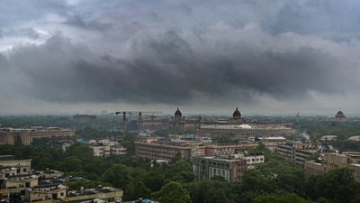 A view of the Parliament and surrounding areas during overcast weather in New Delhi on July 28. After weeks of waiting for a delayed monsoon, Delhi has already broken the record for its wettest July since 2003, recording 381mm rainfall till July 27. (Sanchit Khanna / HT Photo) A view of the Parliament and surrounding areas during overcast weather in New Delhi on July 28. After weeks of waiting for a delayed monsoon, Delhi has already broken the record for its wettest July since 2003, recording 381mm rainfall till July 27. (Sanchit Khanna / HT Photo)