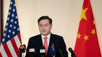 Qin Gang speaks to media after reaching Washington. (Image credit: Twitter @ChinaAmbinUS) Qin Gang speaks to media after reaching Washington. (Image credit: Twitter @ChinaAmbinUS)