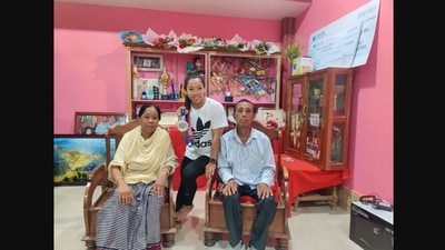 Mirabai Chanu shared this image of her family on Twitter. (Twitter/@mirabai_chanu)