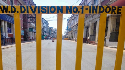 A deserted street in Indore during an earlier Covid-19 lockdown (PTI) A deserted street in Indore during an earlier Covid-19 lockdown (PTI)
