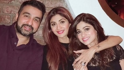 Shilpa Shetty poses with Raj Kundra and Shamita Shetty. Shilpa Shetty poses with Raj Kundra and Shamita Shetty.