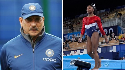 Ravi Shastri lends support to Simone Biles. (Reuters/AP)